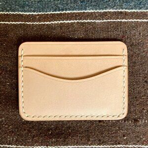Handmade leather minimalist wallet card holder